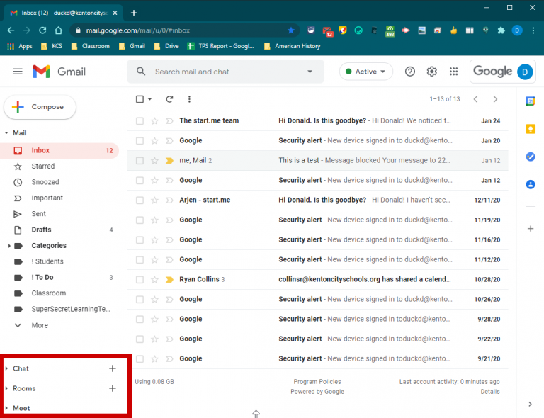 Google has integrated Google Chat and Google Meet with Gmail