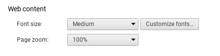 Chromebook Settings - Web Content